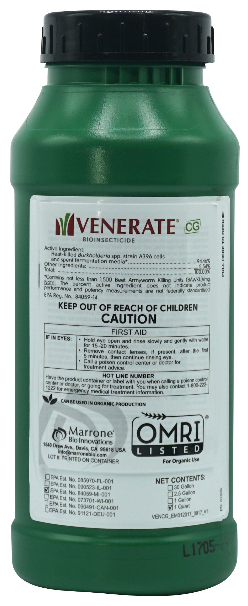 Venerate CG – Quart – Controls Thrips, mites, aphids